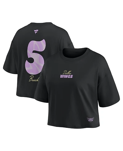 Fanatics Women's Paige Bueckers Black Dallas Wings Name & Number Cropped Top