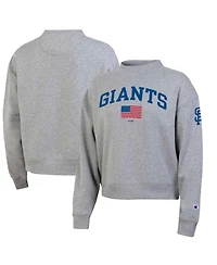 Champion Women's Heather Gray San Francisco Giants Americana Triumph Fleece Tri-Blend Sweatshirt