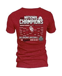 Blue 84 Women's Crimson Oklahoma Sooners 2026 Ncaa Baseball Men's College World Series Champions Schedule T-Shirt