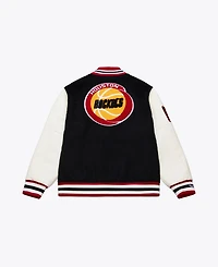 Mitchell & Ness Men's Black/White Houston Rockets Hardwood Classics Off Day Full-Snap Varsity Jacket