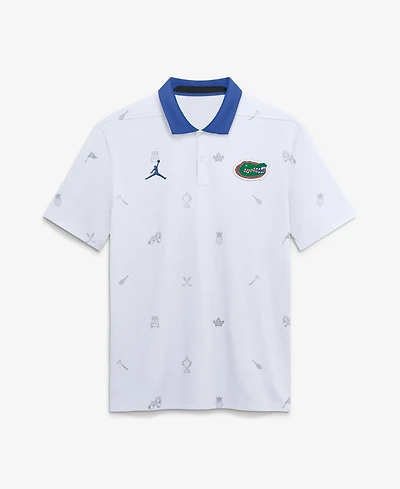 Jordan Men's White Florida Gators Vapor Pattern Dri-fit Polo Shirt