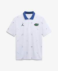 Jordan Men's White Florida Gators Vapor Pattern Dri-fit Polo Shirt