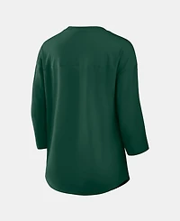 Fanatics Women's Green Bay Packers Team First Deceptive Juke 3/4-Sleeve V-Neck T-Shirt