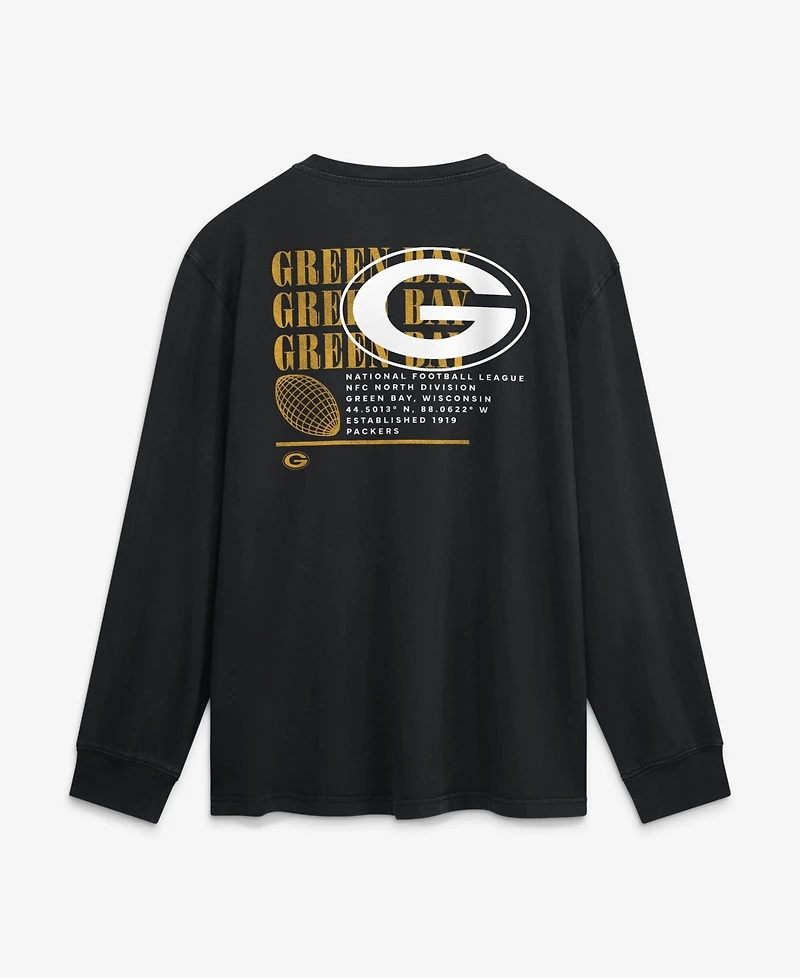 Fanatics Men's Black Green Bay Packers Relaxed Fullback Drive Long Sleeve Fashion T-Shirt
