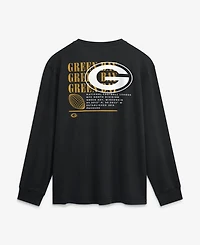 Fanatics Men's Black Green Bay Packers Relaxed Fullback Drive Long Sleeve Fashion T-Shirt