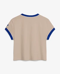 Nike Women's Beige Seattle Seahawks Rewind Ringer Mod Cropped T-Shirt