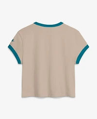 Nike Women's Cream Jacksonville Jaguars Rewind Ringer Mod Cropped T-Shirt