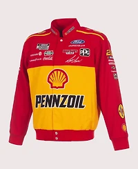 Jh Design Men's Red/Yellow Joey Logano 2026 Pennzoil Full-Snap Twill Racing Jacket