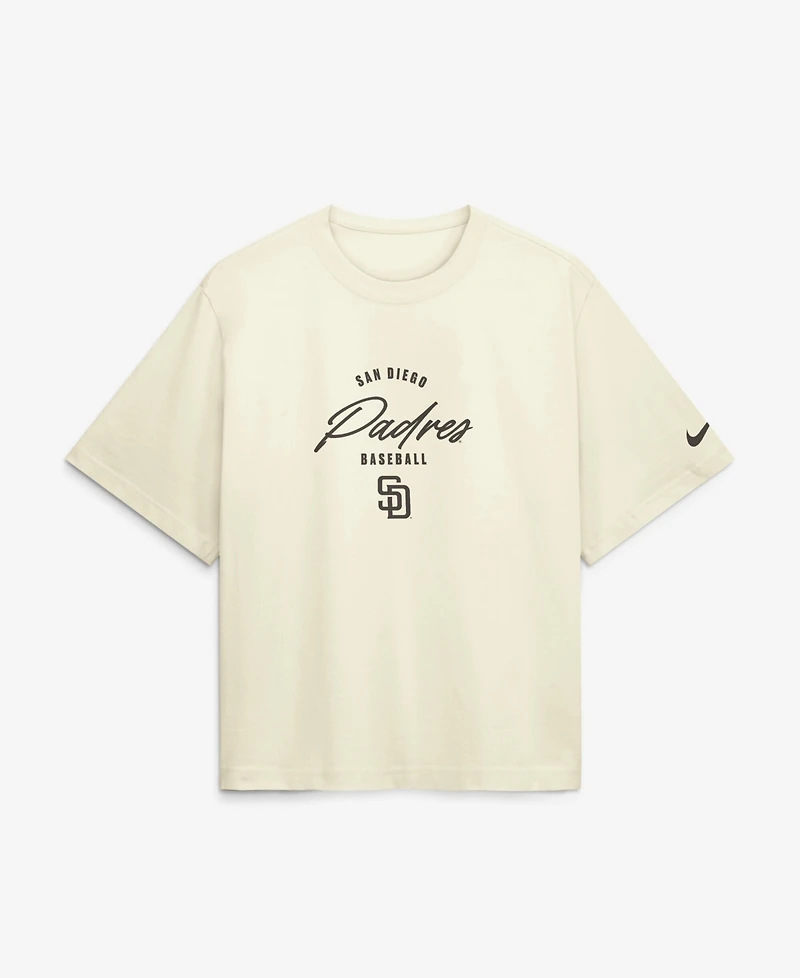 Nike Women's Mason Miller Cream San Diego Padres Premium Essentials Boxy Name & Number T-Shirt
