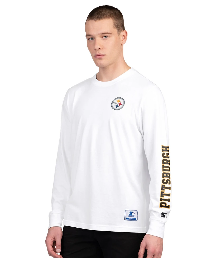 Starter Men's 2-Pack Black/White Pittsburgh Steelers Short Sleeve Long Combo Pack T-Shirt