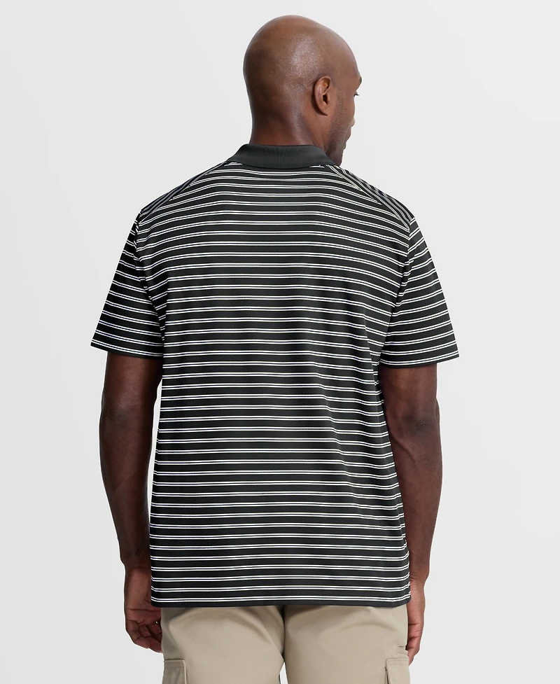 Nike Men's Black New York Mets Cooperstown Collection Dri-fit Victory Striped Polo Shirt