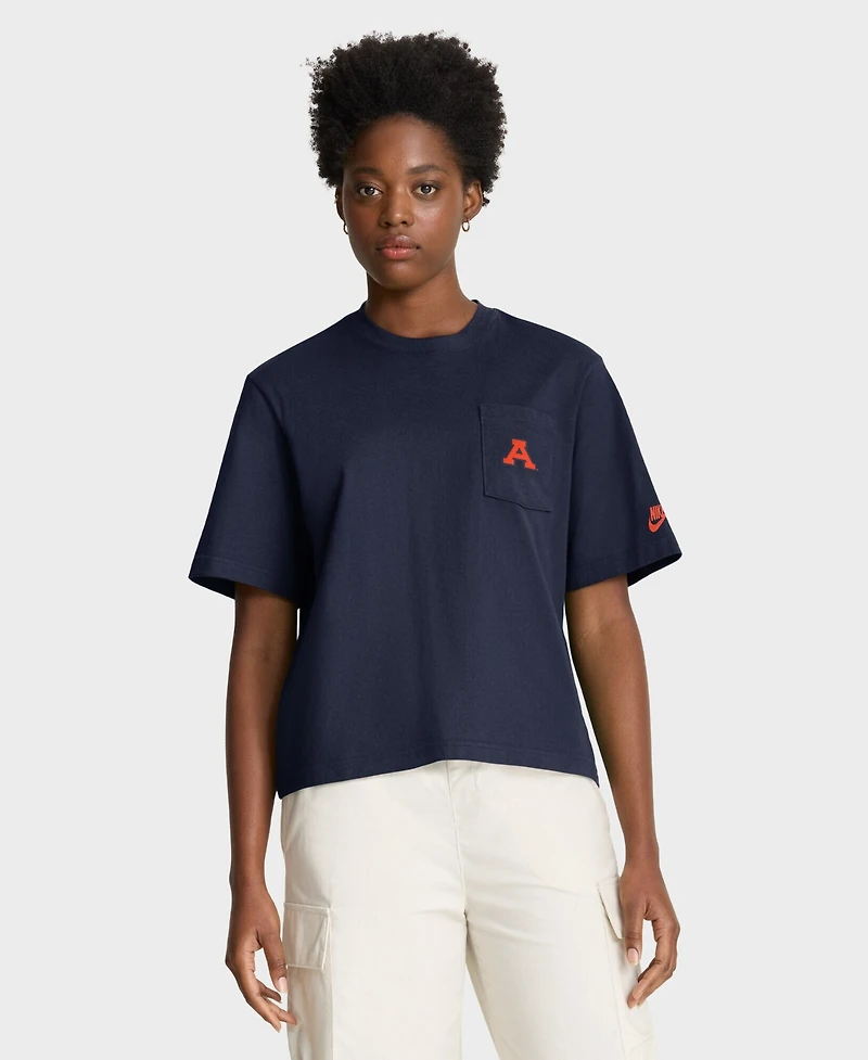 Nike Women's Navy Auburn Tigers Legacy Pocket Boxy T-Shirt