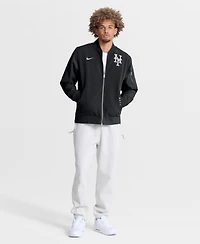 Nike Men's Black New York Mets Authentic Collection Dugout Relaxed Full-Zip Bomber Jacket