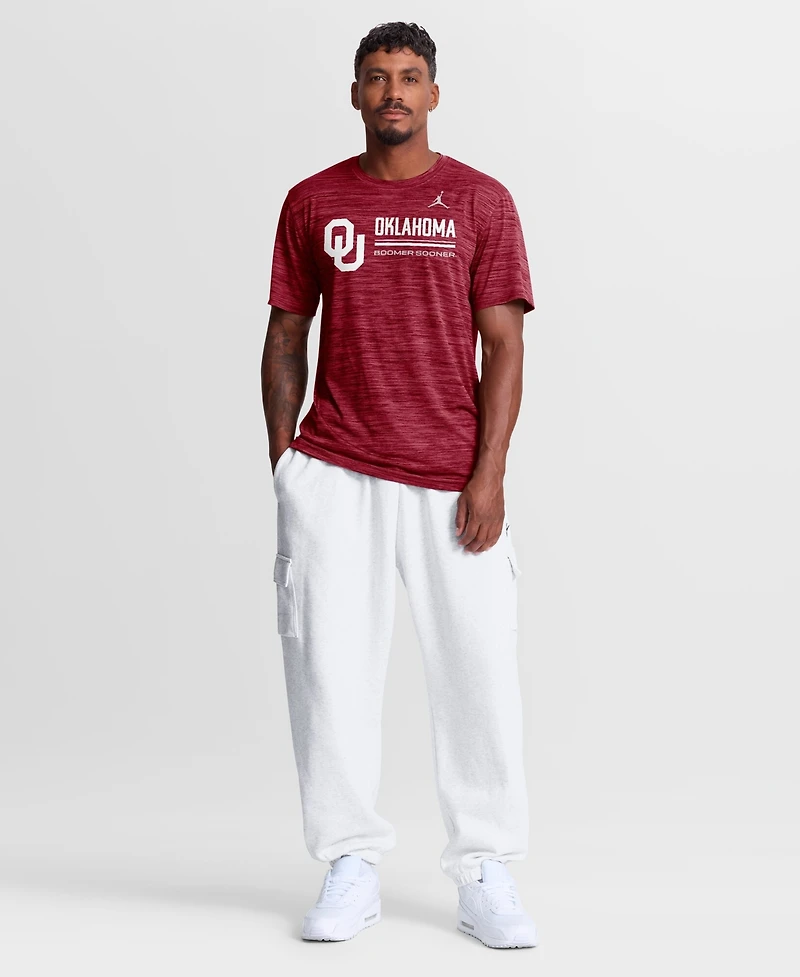 Jordan Men's Crimson Oklahoma Sooners Sideline Velocity Dri-fit T-Shirt