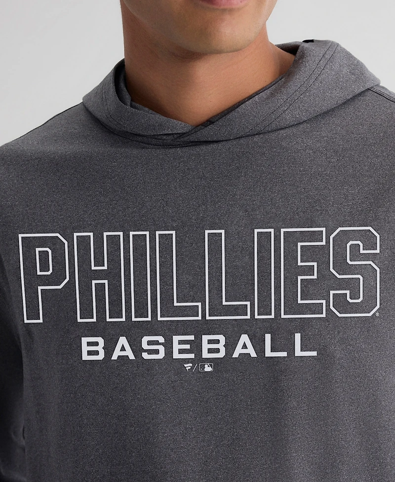 Fanatics Men's Charcoal Philadelphia Phillies Clutch Long Sleeve Hooded T-Shirt