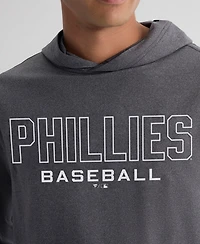 Fanatics Men's Charcoal Philadelphia Phillies Clutch Long Sleeve Hooded T-Shirt