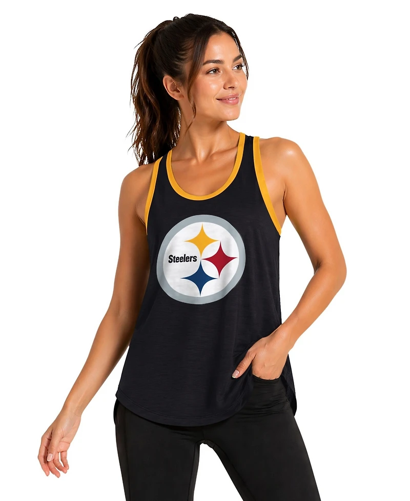 G-iii 4Her by Carl Banks Women's Black Pittsburgh Steelers Tater Ii Racerback Tank Top