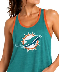 G-iii 4Her by Carl Banks Women's Aqua Miami Dolphins Tater Ii Racerback Tank Top
