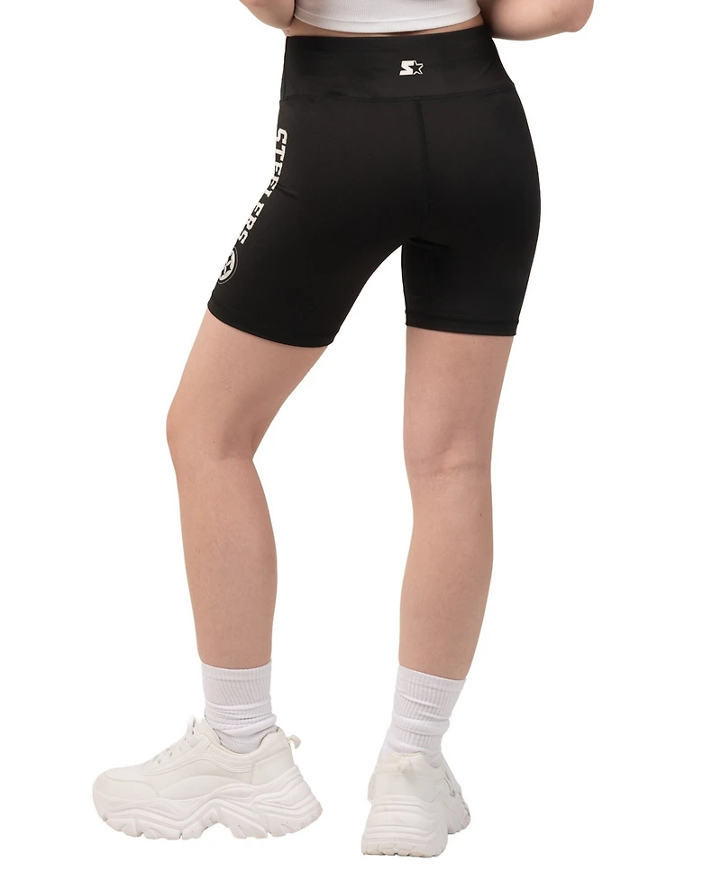 Starter Women's Black Pittsburgh Steelers Biker Shorts