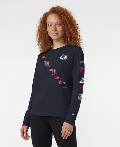 Champion Women's Navy Colorado Avalanche 2-Hit Long Sleeve T-Shirt