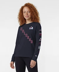 Champion Women's Navy Colorado Avalanche 2-Hit Long Sleeve T-Shirt
