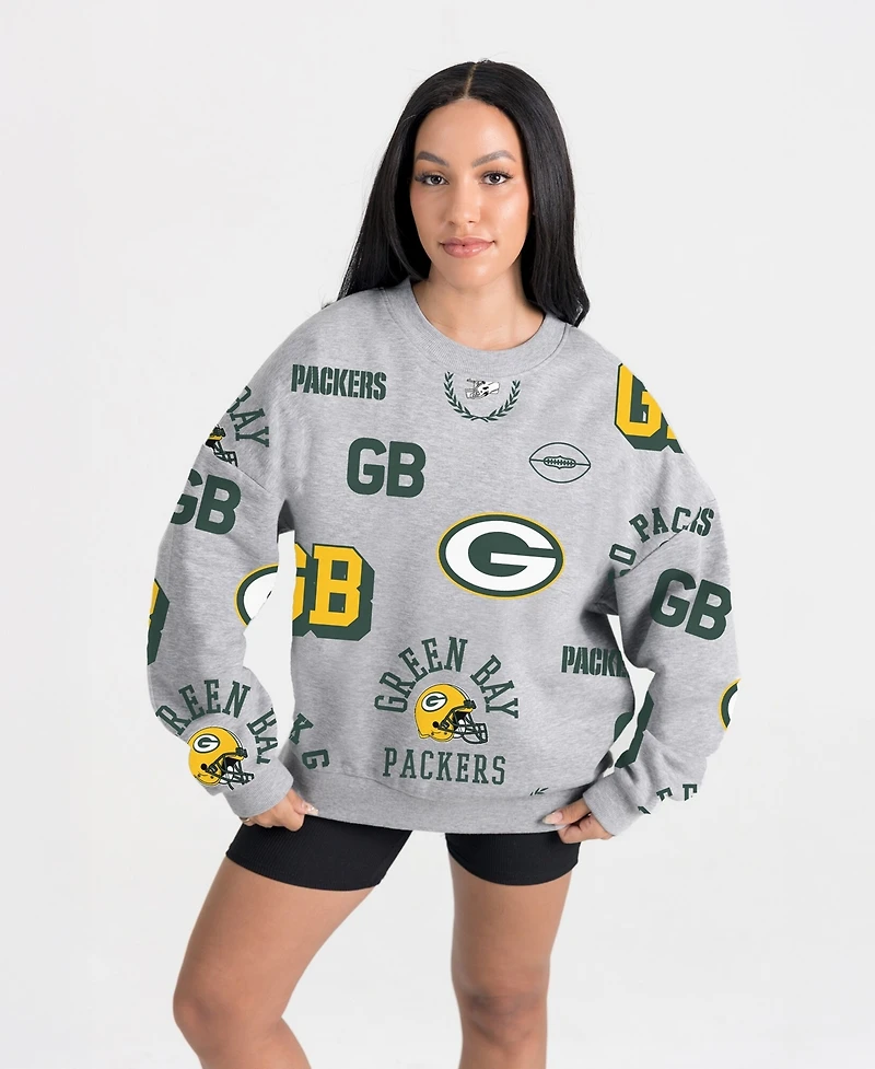 Gameday Couture Women's Heather Gray Green Bay Packers Always On Repeat Fleece Sweatshirt