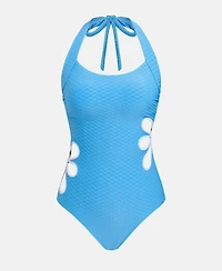Cupshe Women's Halter Cutout Floral One-Piece Swimsuit