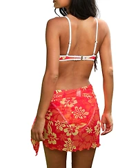 Cupshe Women's Aloha Bliss Floral Sarong Three Piece Bikini Set