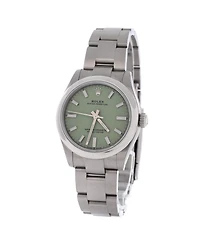 Pre-Owned Rolex Oyster Perpetual Pistachio Green Automatic Watch in Stainless Steel 31mm
