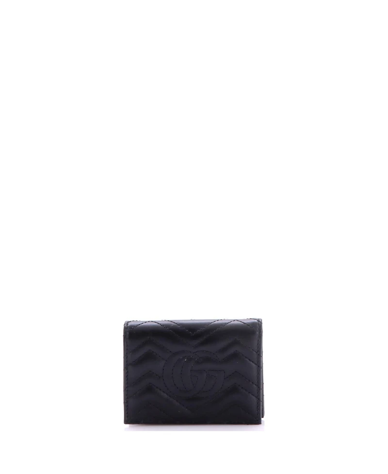 Pre-Owned Gucci Small Gg Marmont Bifold Wallet Matelasse Leather