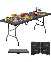 Aofar Folding Table Heavy Duty Plastic Utility Indoor Outdoor Party Dining Lock Function