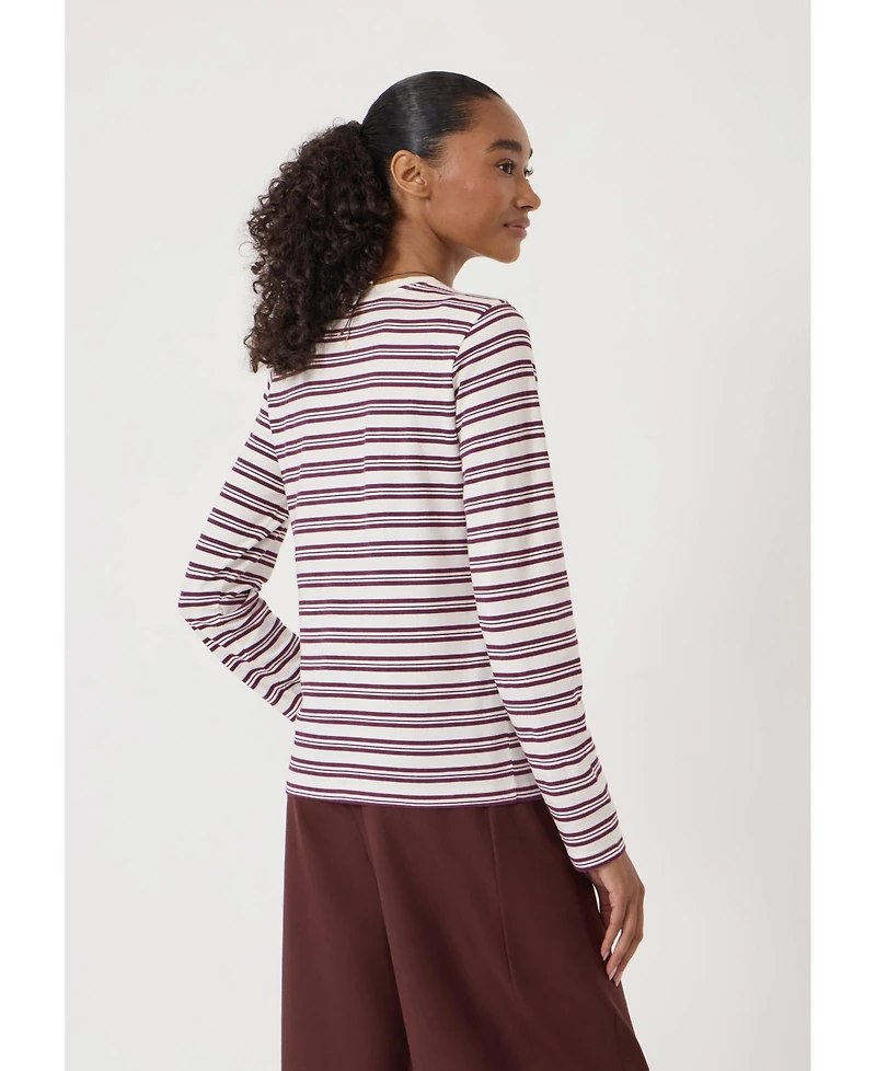 Hush Women's Mia Stripe Slim Long Sleeve Top
