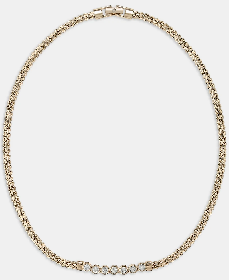Lauren Ralph Lauren Cubic Zirconia Herringbone Chain 17" Collar Necklace