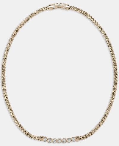 Lauren Ralph Lauren Cubic Zirconia Herringbone Chain 17" Collar Necklace