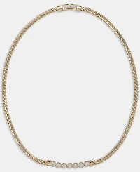 Lauren Ralph Lauren Cubic Zirconia Herringbone Chain 17" Collar Necklace