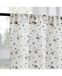 No. 918 Mirabelle Ditsy Floral Semi-Sheer Rod Pocket Kitchen Curtain Tier Pair