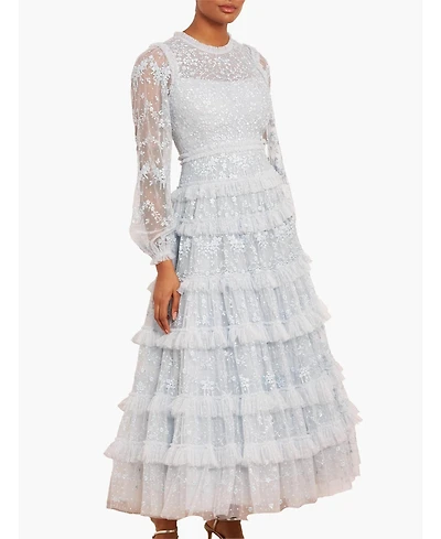 Needle & Thread Women's Blossom Long Sleeve Lace Ankle Gown