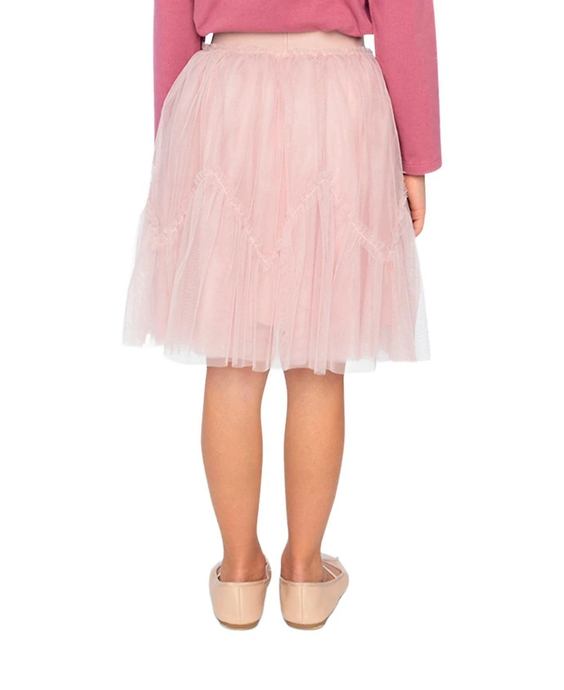 Deux par Deux Toddler Girl ( size 2T to 5T ) Mesh Skirt Pale Dusty