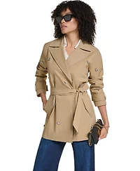 Karl Lagerfeld Paris Women's Embellished Belted Trench Coat