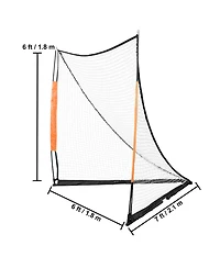 Portable Lacrosse Goal, 6' x 6' Fiberglass Training Net with Carry Bag, Foldable Backyard Practice Goal