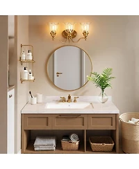 Tribesigns 3-Light Bathroom Light Fixtures, Modern Vanity Light with Clear Glass Shade, Bathroom Wall Lamp (Bulbs Not Included)