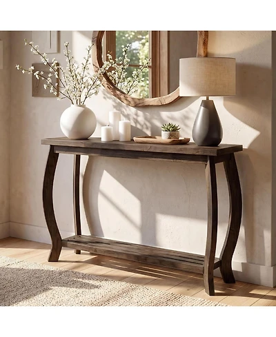 Tribesigns Solid Wood Console Table for Entryway, 41.3-Inch Sofa Table | Small Farmhouse Entrance Furniture with Storage for Living Room