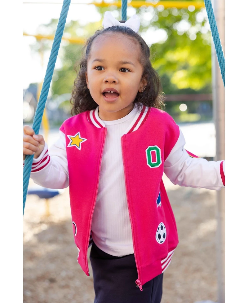 Florence Eiseman Little Girls (2T - 8) French Terry Varsity Sports Jacket