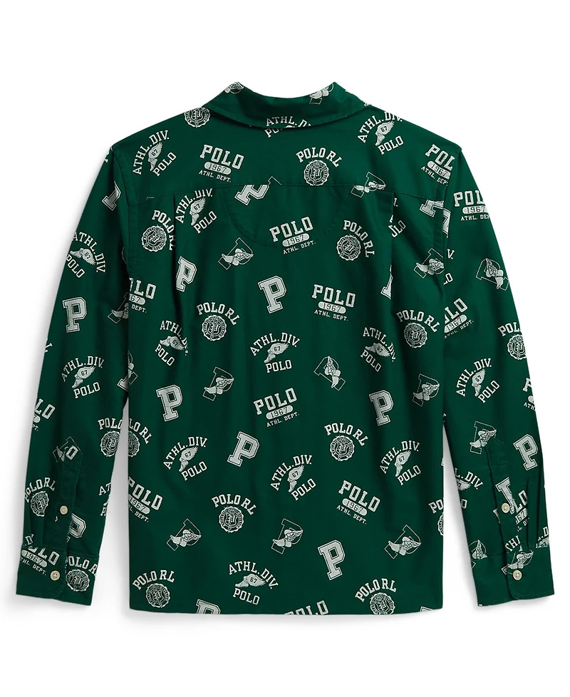 Polo Ralph Lauren Boys' 8-20 Print Cotton Oxford Shirt