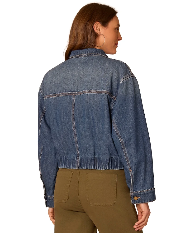 Democracy Petite Stand Collar Button-Front Jacket