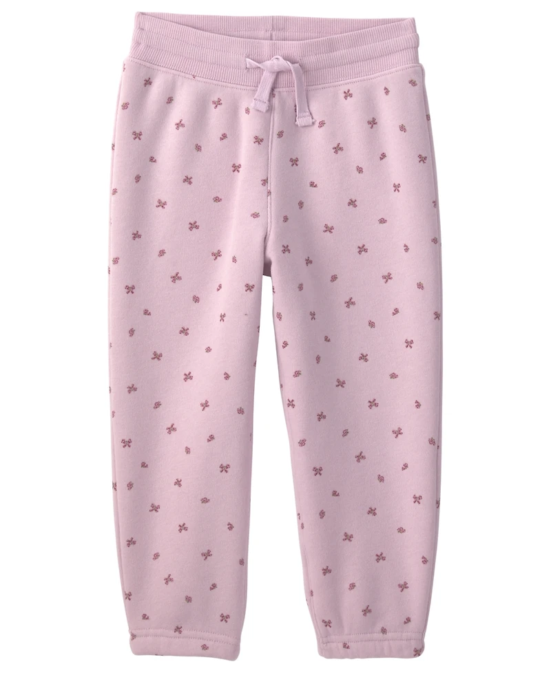 Osh Kosh Baby Girls' Long-Sleeve Oshkosh Logo Floral Fleece Hoodie and Pants, 2-Piece Set
