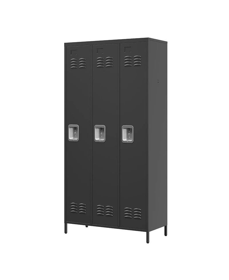 Streamdale Furniture 3-Door 72"H Metal Storage Locker for Office, Gym, and Home