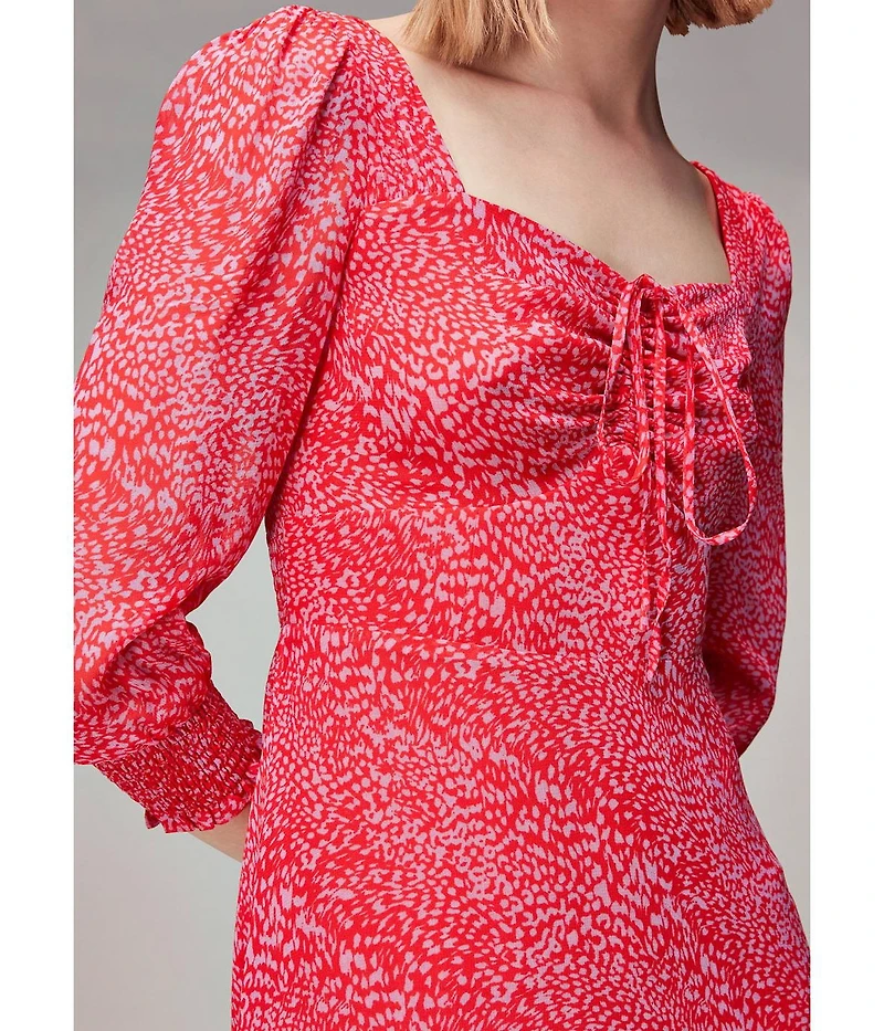 Whistles Women's Diagonal Leopard Midi Dress