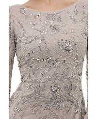 Maryisa Women's Modest Floral Embellished Sequins Maxi Dress