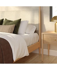 Plank+Beam Harbor Queen Canopy Bed with Upholstered Headboard